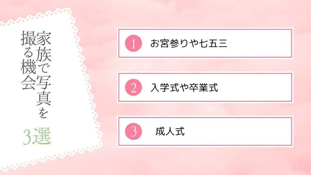 家族写真を撮る機会3選