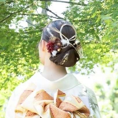 水引を使ったヘアスタイル